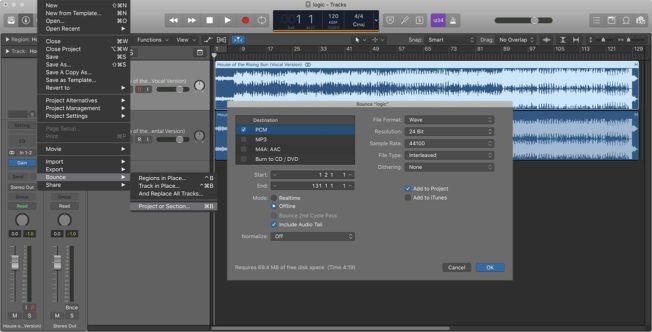 A blurred image of a computer screen showing a music editing program.