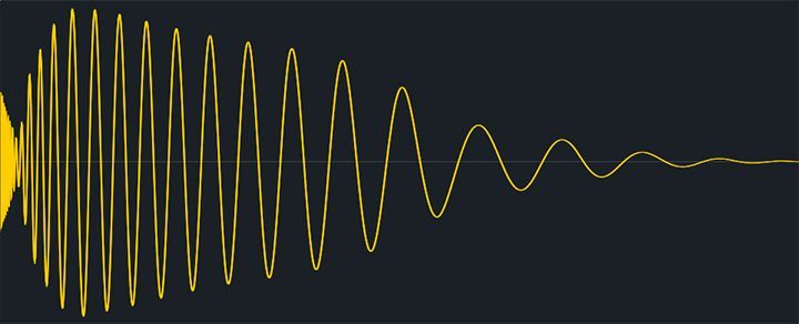 A computer generated image of a sound wave on a black background.