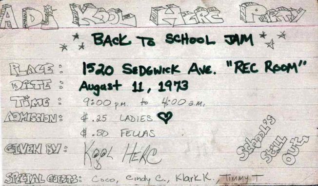 DJ Kool Herc Party at 1520 Sedgwick Avenue