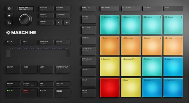 A maschine electronic device with a bunch of buttons