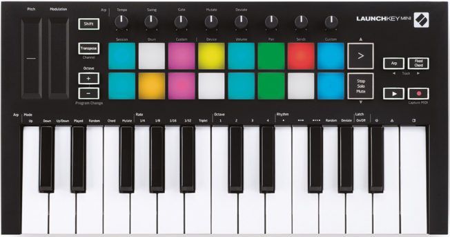 A black keyboard with a bunch of buttons on it