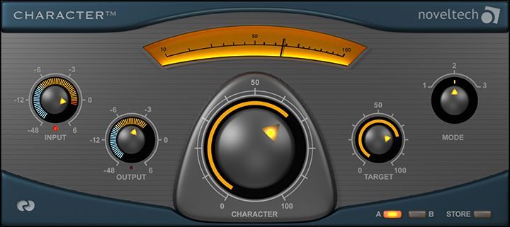 A computer screen shows a graphic of a character amplifier.