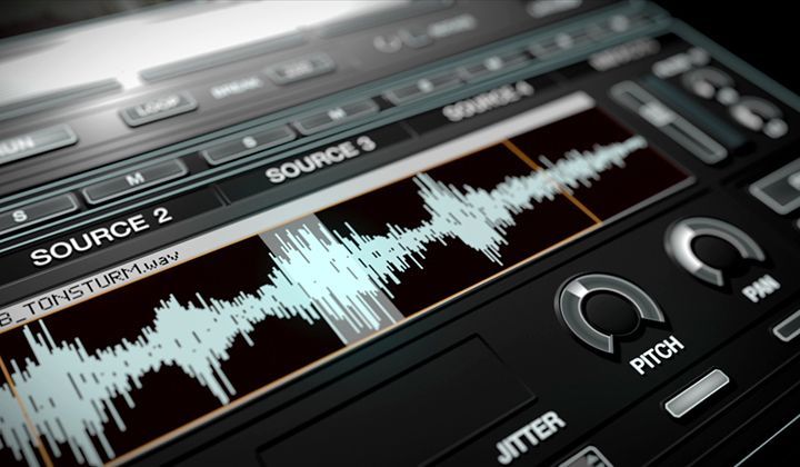 A close up of a computer screen showing a sound wave