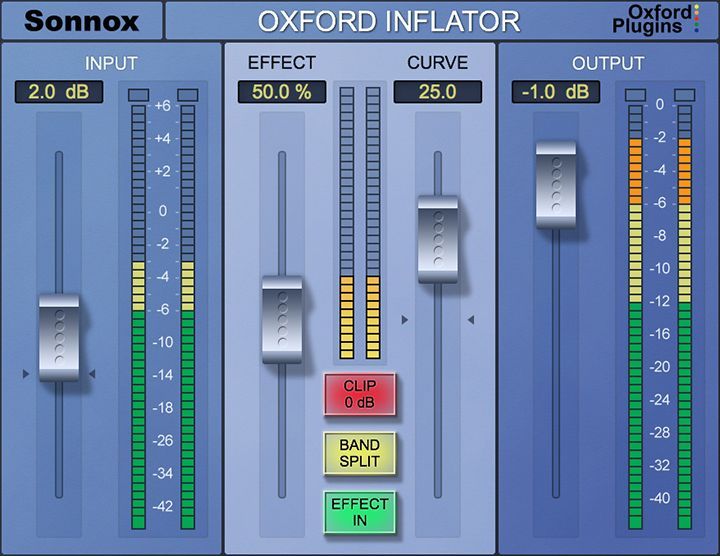 Sonnox oxford inflator is shown on a computer screen
