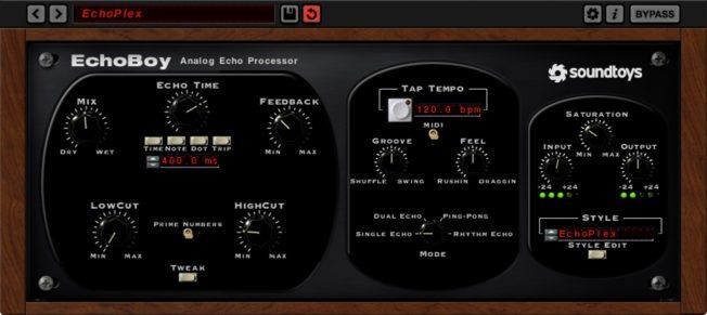 A screenshot of an echoboy analog echo processor