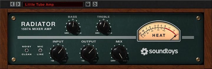 A computer screen shows a soundtoys radiator amp