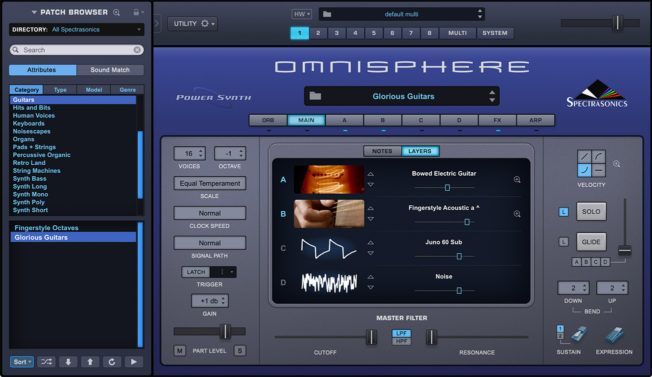 A computer screen with the word omnisphere on it