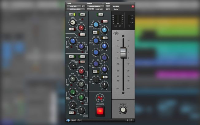 A computer screen with a mixer and a bunch of knobs on it