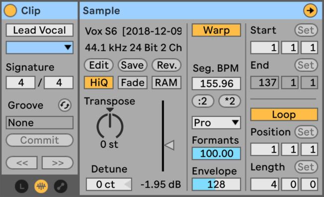 A screen shot of a program called clip