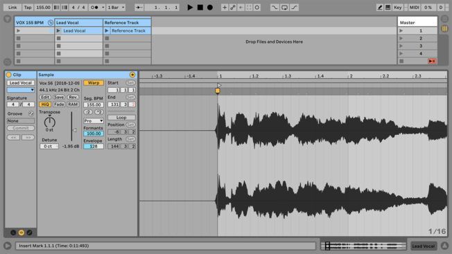 A computer screen shows a recording of a song