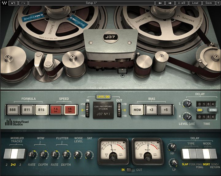A close up of a tape recorder with j37 on the top