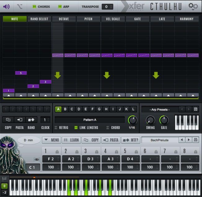 A screenshot of a xfer cthulhu program