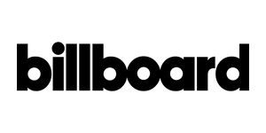 A black and white billboard logo on a white background.