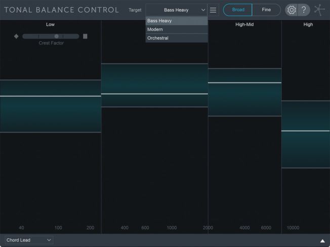 A computer screen shows a tonal balance control program