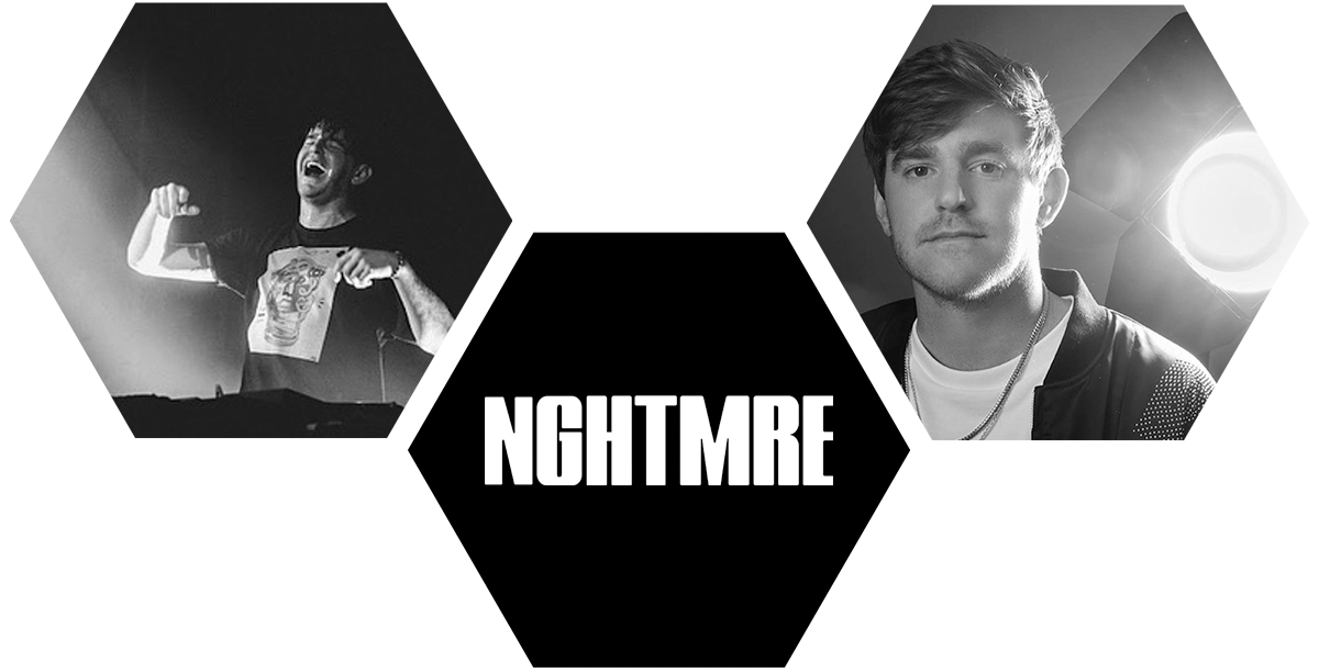 A black and white photo of a man with the word nightmare on it