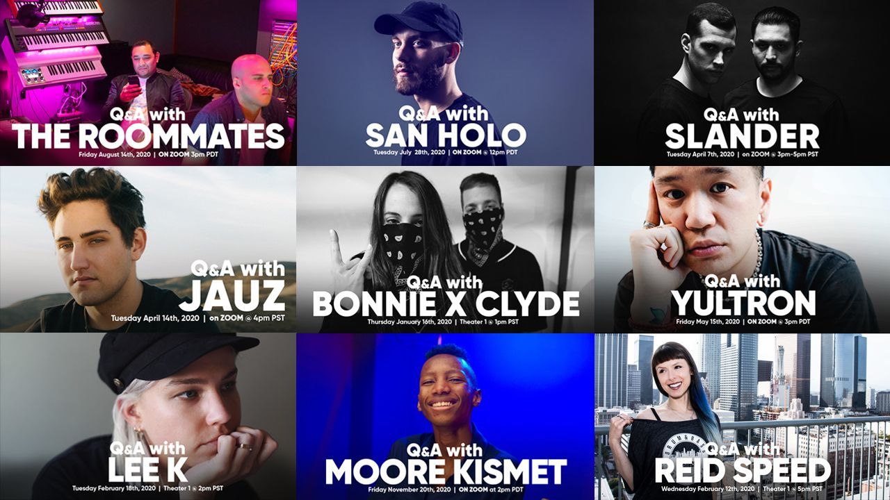 A collage of pictures of people with the names jauz bonnie x clyde and reid speed