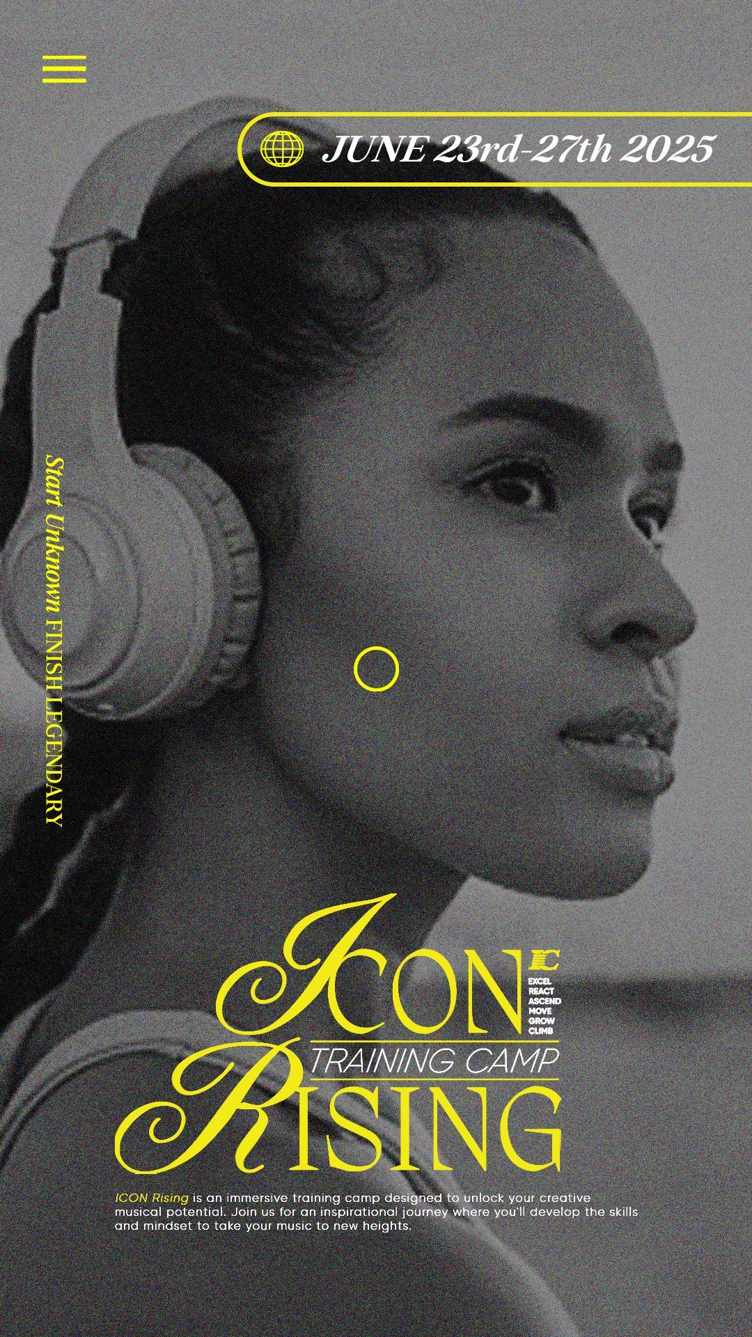 A poster for the icon training camp mission 003