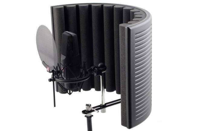 A microphone with a foam shield attached to it.