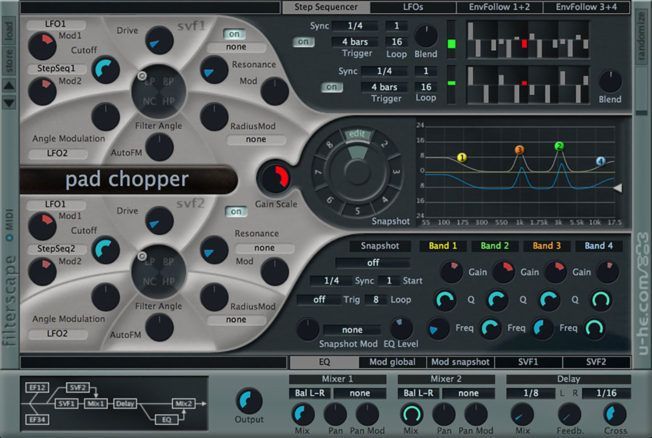 A computer screen shows a pad chopper program