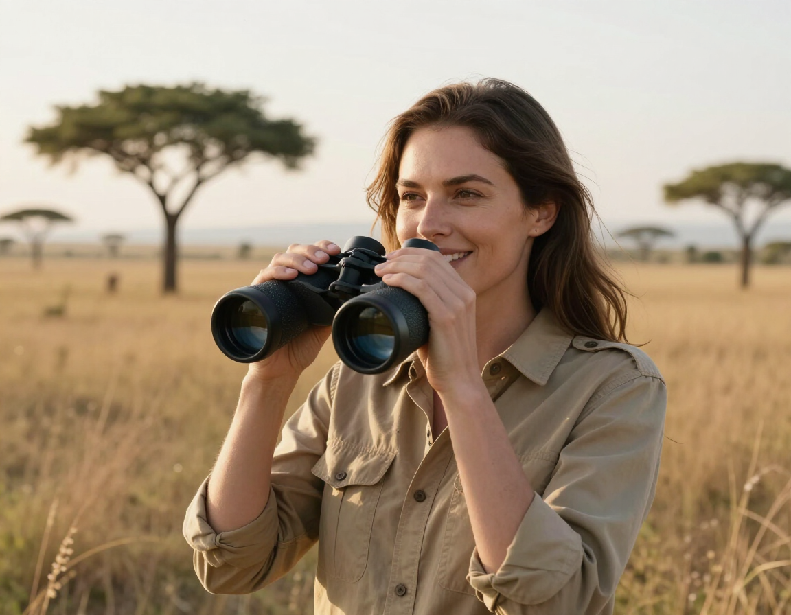 Woman with Binoculars