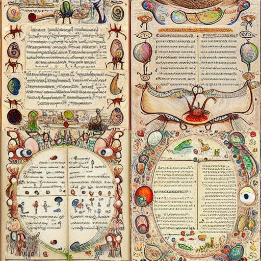Two sets of two-page spreads from Treasury collection