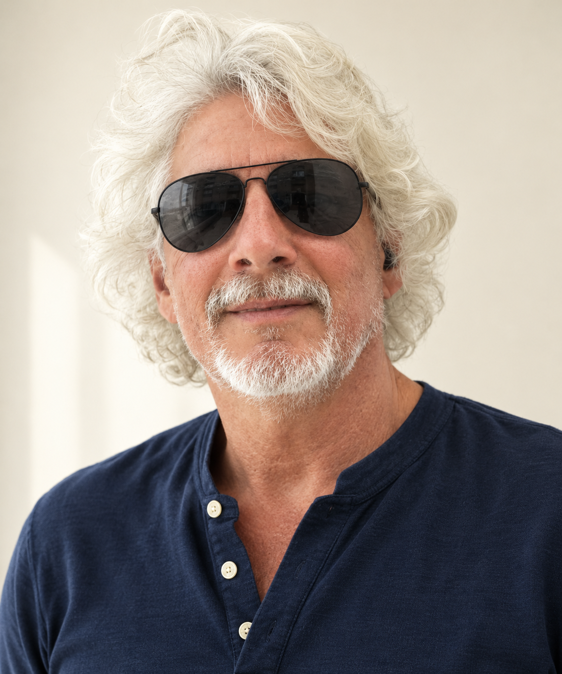 Confident man in aviator sunglasses