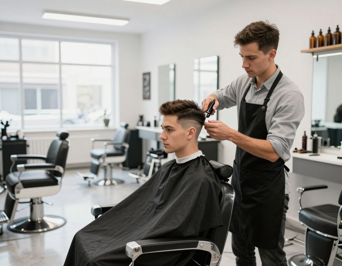 Barbering student