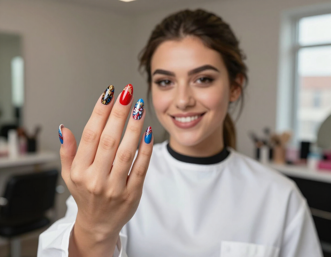 Nail art student