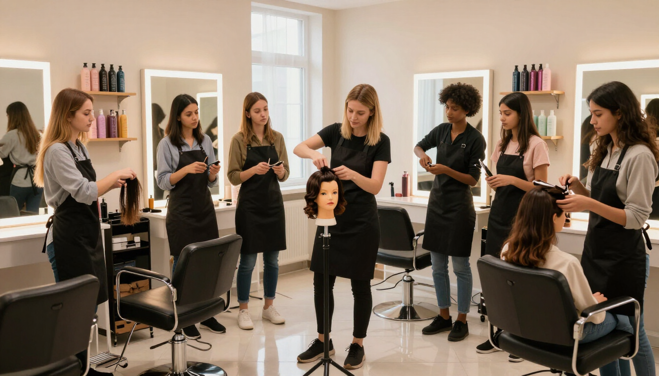 Students gathered for a group demonstration