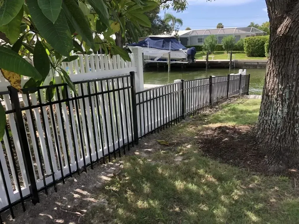 black aluminum fence