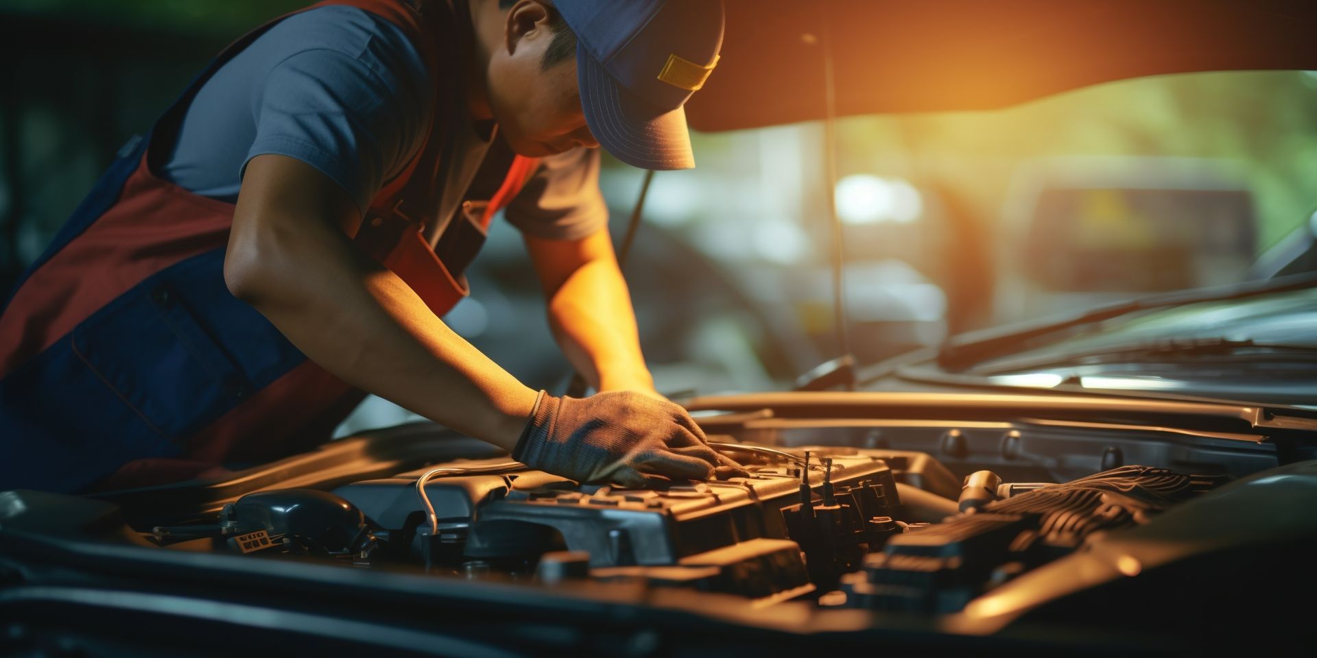 Mechanic using a clipboard for inspection and checking the maintenance checklist.