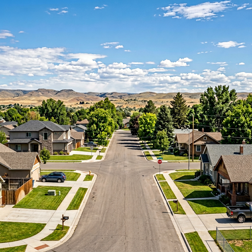 Residential street in Nampa Idaho roofing service area