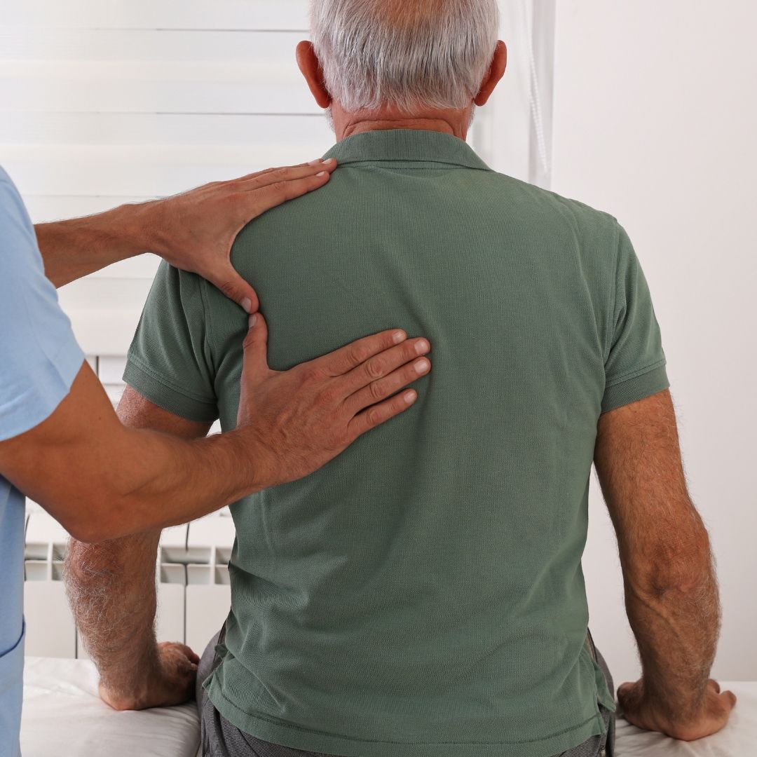 shoulder massage in a clinic room
