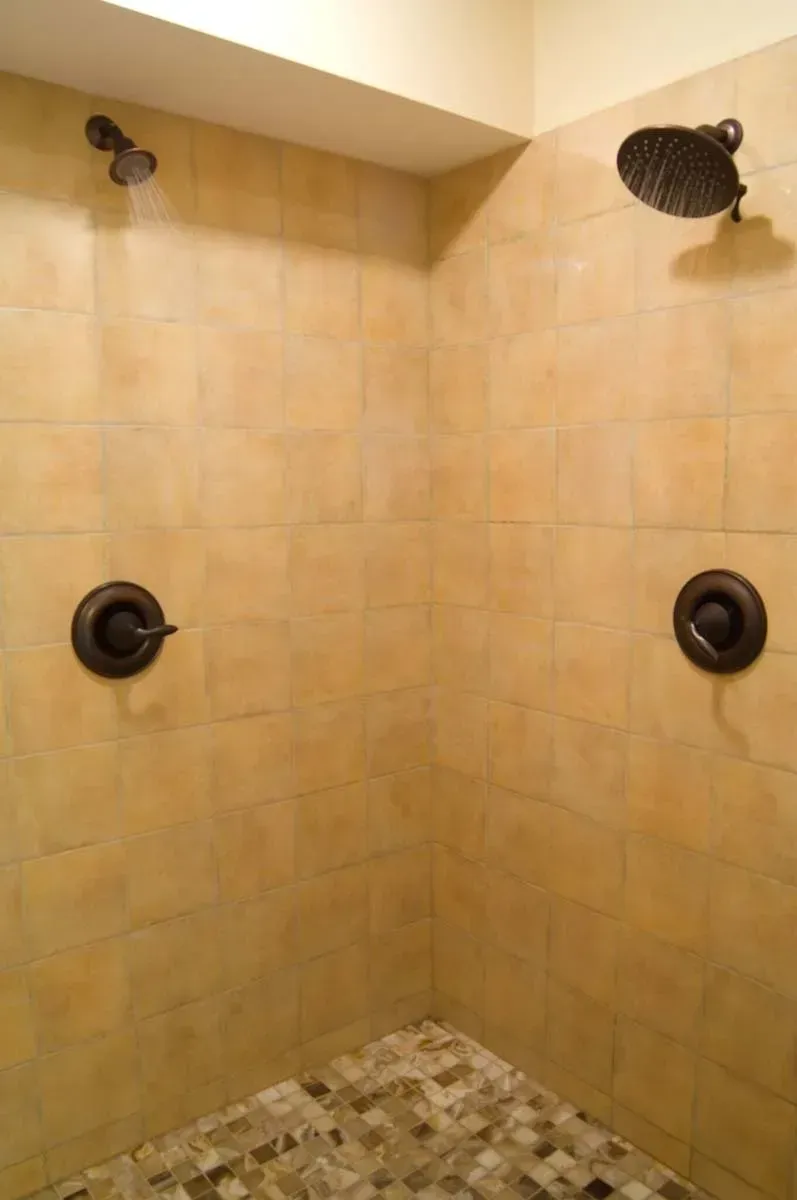bathroom remodel black mountain, nc a custom shower with double shower heads in a home in black mountain, nc.