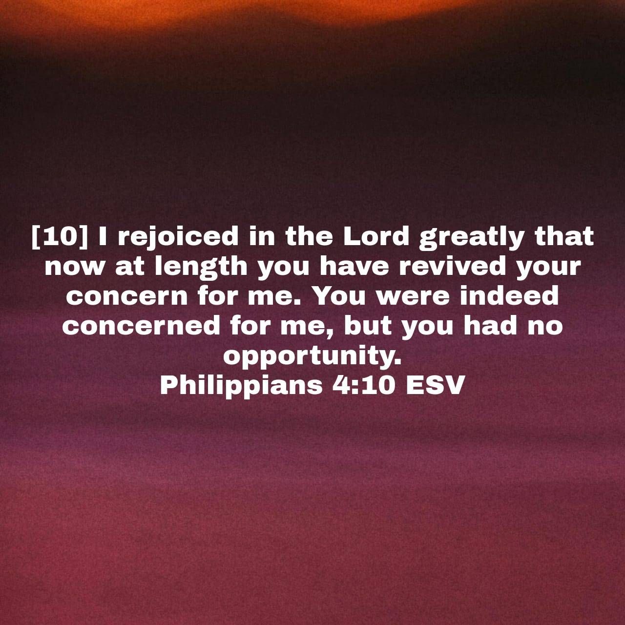 A bible verse from philippians 4:10 esv