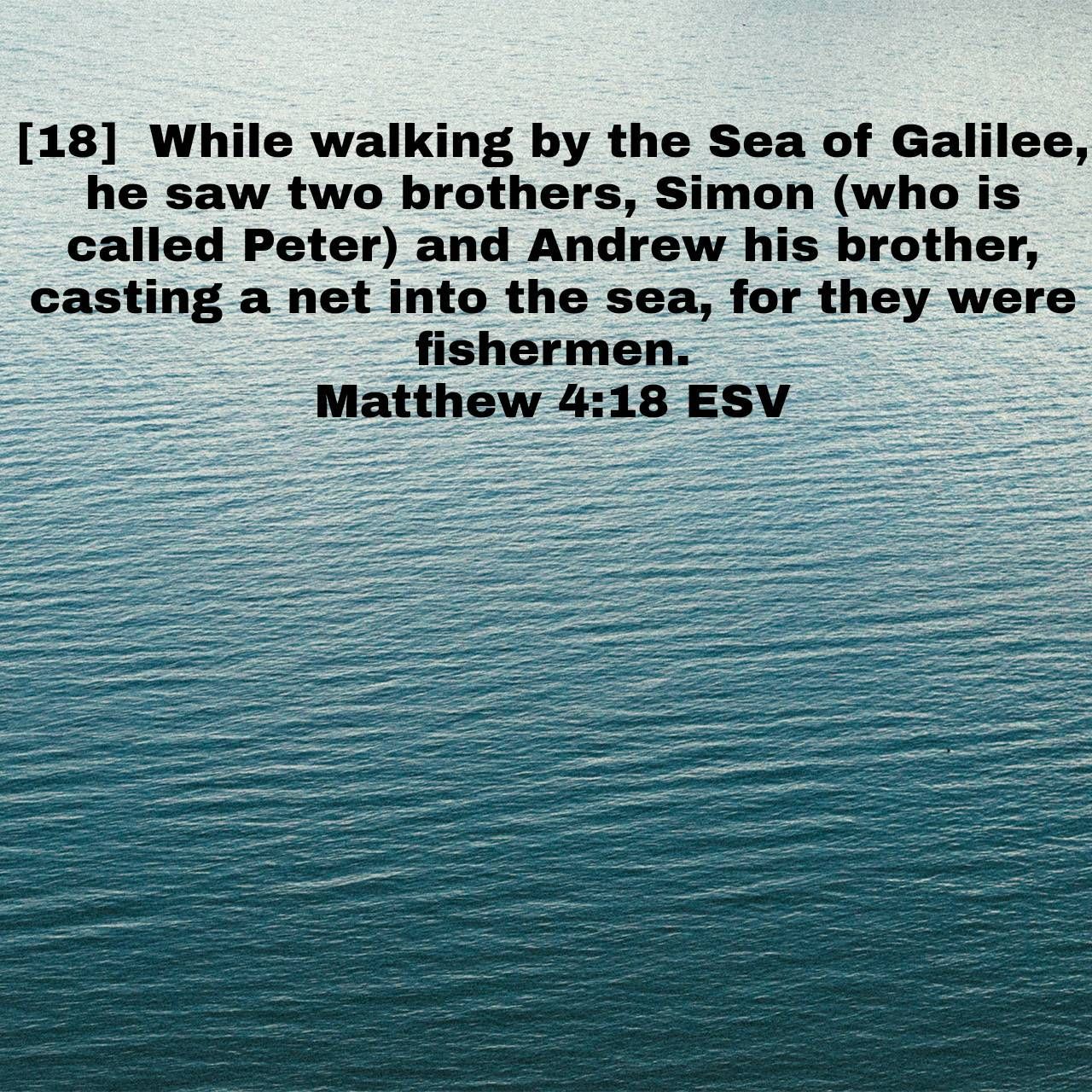While walking by the sea of galilee he saw two brothers