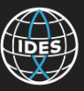 The logo for ides is a globe with the word ides on it.