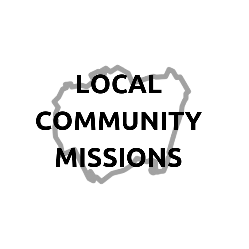 A black and white logo for local community missions.