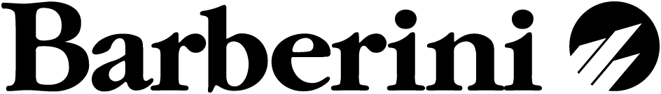 ein schwarz-weißes Logo für barberini auf weißem Hintergrund