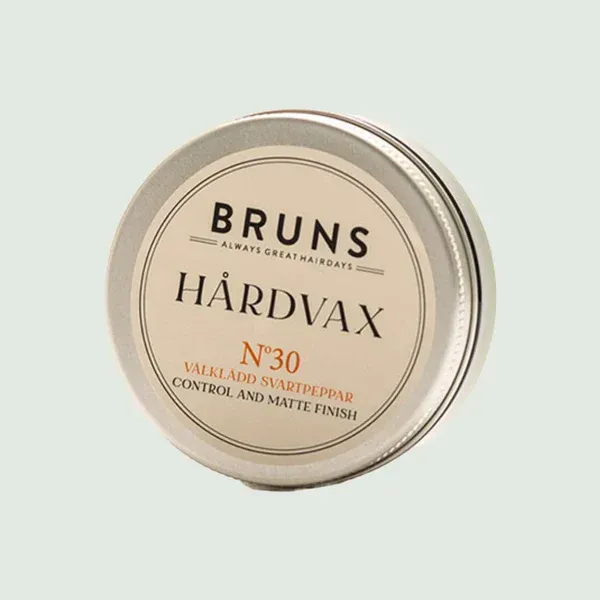 BRUNS Hårdvax nr. 30 beige haargelblikje op een lichte achtergrond