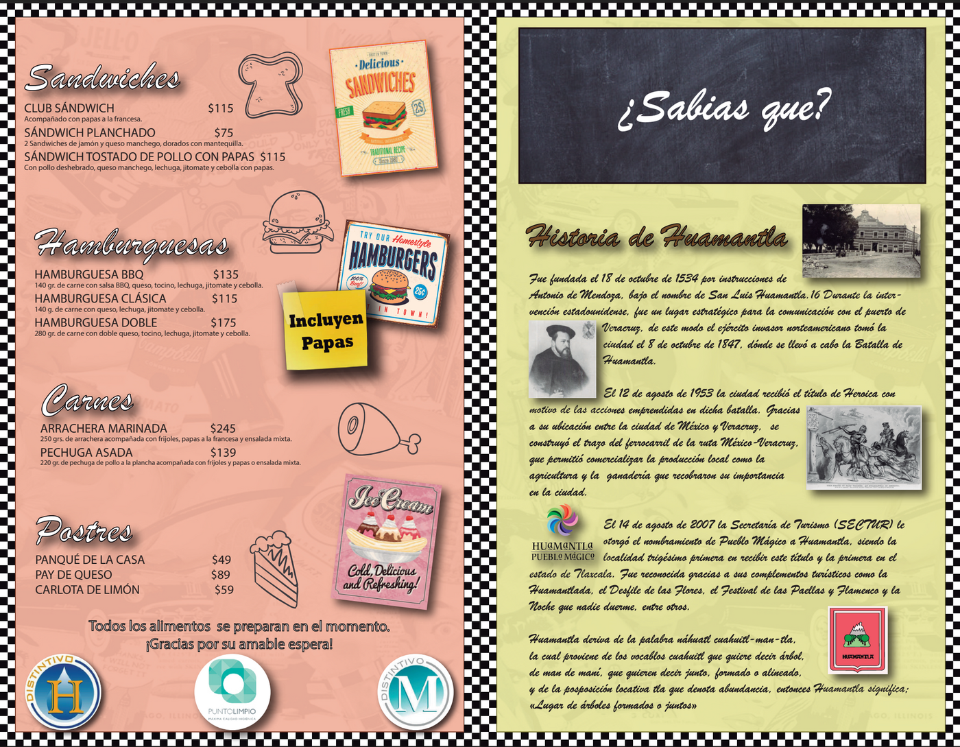 Álbum de recortes de dos páginas con páginas rosas y crema, texto en francés y pequeñas fotos y pegatinas decorativas.