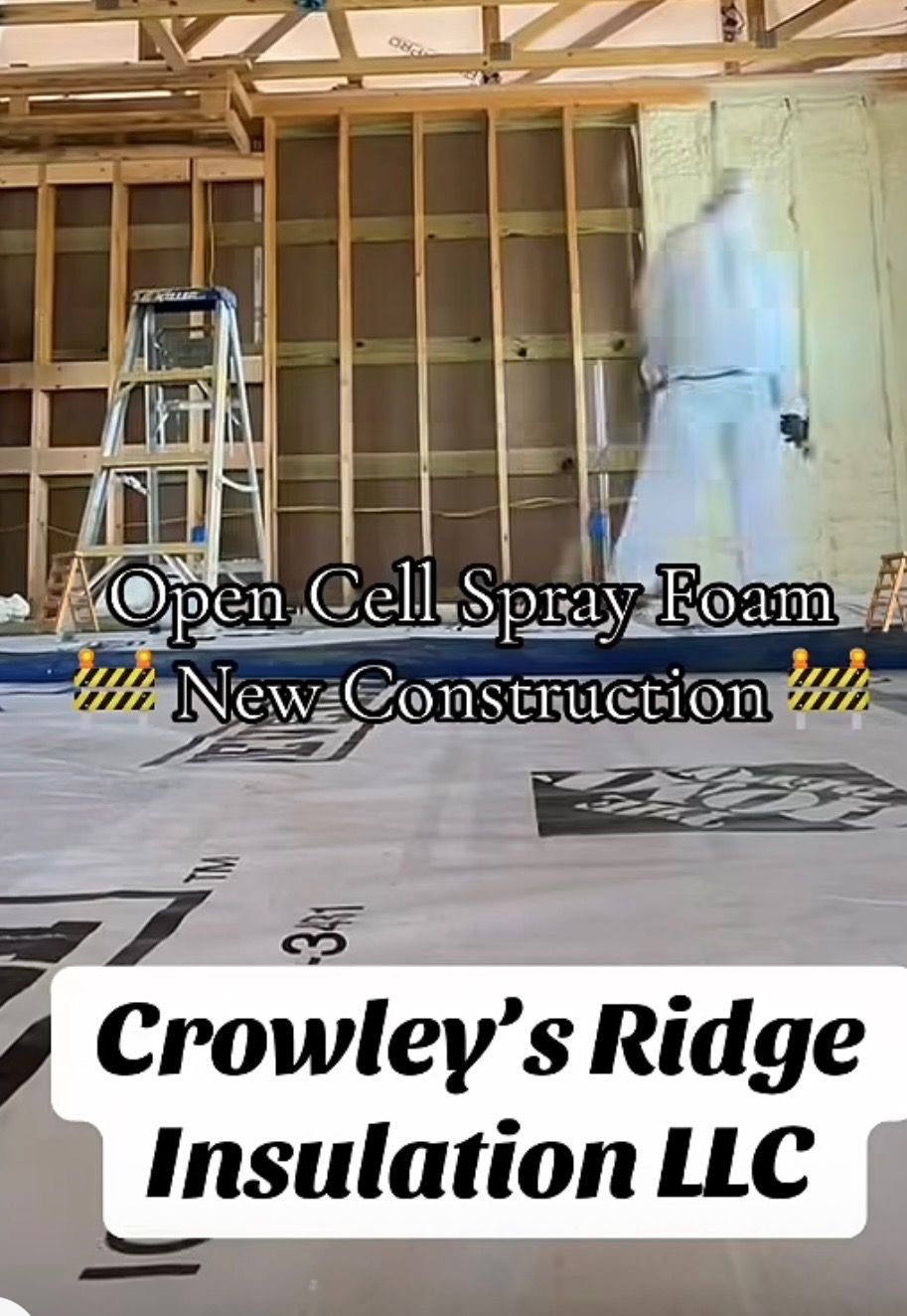 Open cell spray foam insulation in new construction by Crowley’s Ridge Insulation LLC