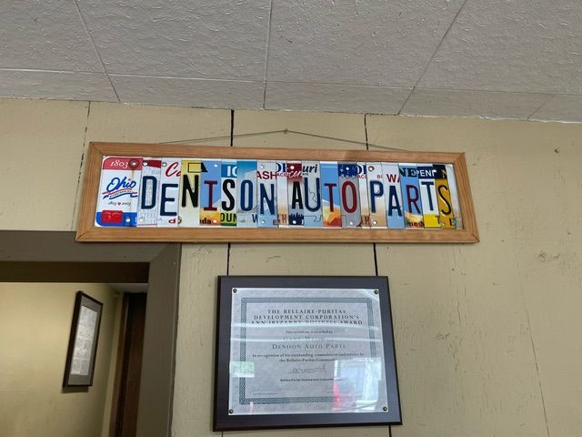 A wall sign reading