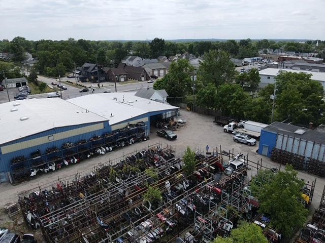 A warehouse filled with lots of wheels and tires