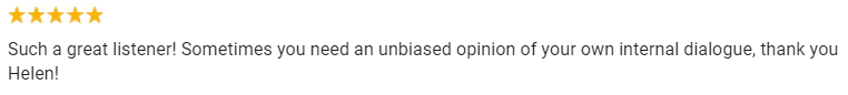 Screenshot of a yellow banner with black text about getting an unbiased opinion on internal dialogue, ending with “Huh?”