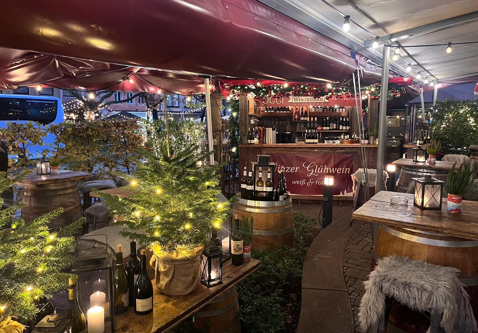OGGI, Nürnberg, Winterbar, Glühwein, Glühweinbar, Winzerglühwein, Altstadt, Hauptmarkt