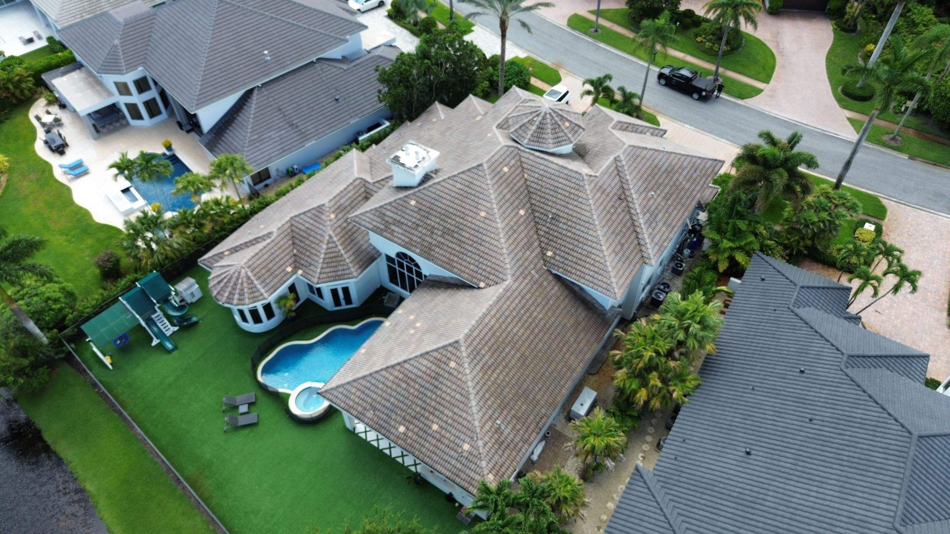 Broken roof tiles 