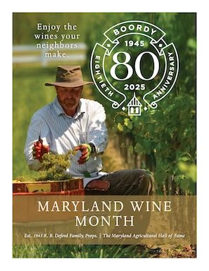 Boordy 80th Maryland Wine Month Sylvano Harvesting case card