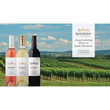Boordy 3 Award-Winning Wines of South Mountain rack card