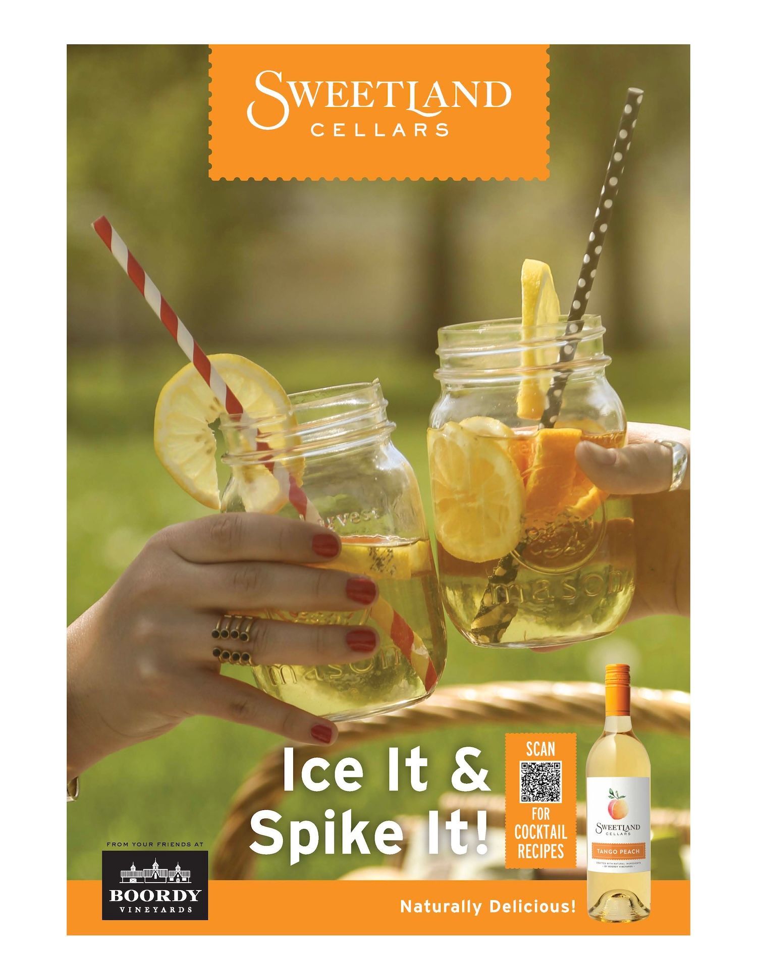 Tango Peach with Cocktail QR  case card